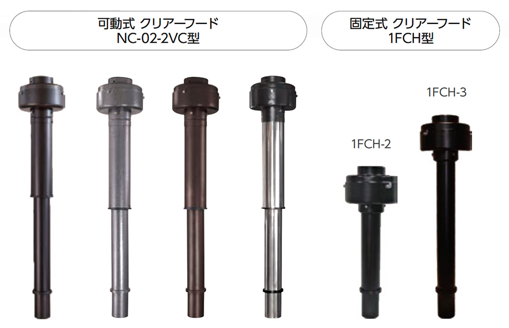 可動式 クリアーフードNC-02-2VC型 / 固定式 クリアーフード 1FCH型