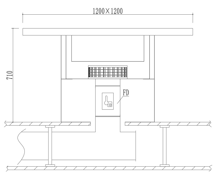 飛鳥（いろり無煙ロースター）、施工参考図